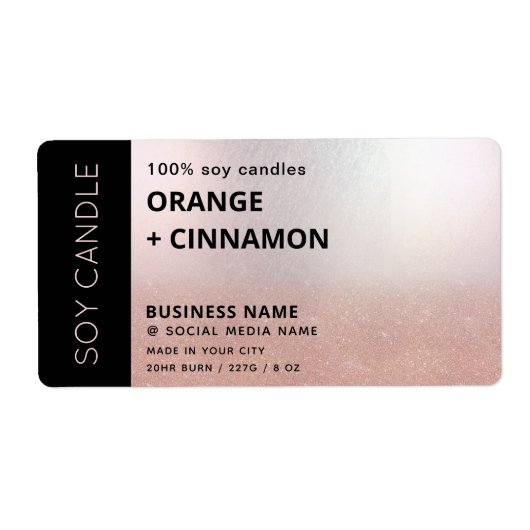 Minimale, eenvoudige roos goudzuskaars etiket (Voorkant)