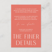 Minimale eenvoudige roze en wit - De fijne details Informatiekaartje (Voorkant)