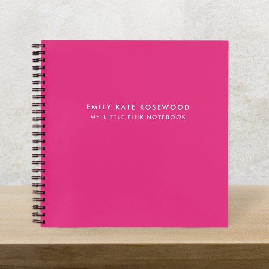 Minimale eenvoudige roze monogram naam Mijn kleine Notitieboek