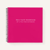Minimale eenvoudige roze monogram naam Mijn kleine Notitieboek (Voorkant)