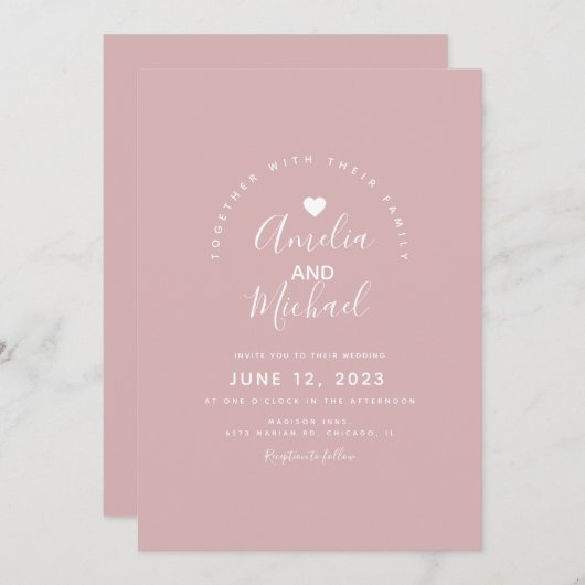 Minimale Eenvoudige Roze Wijnverbinding Kaart (Voorkant / Achterkant)