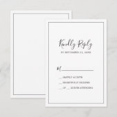 Minimale eenvoudige RSVP-kaart RSVP Kaartje (Voorkant / Achterkant)