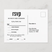 Minimale eenvoudige RSVP-structuur voor binnenhuis Uitnodiging Briefkaart (Achterkant)