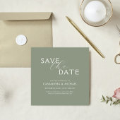 Minimale eenvoudige sagegroene typografie bruiloft save the date