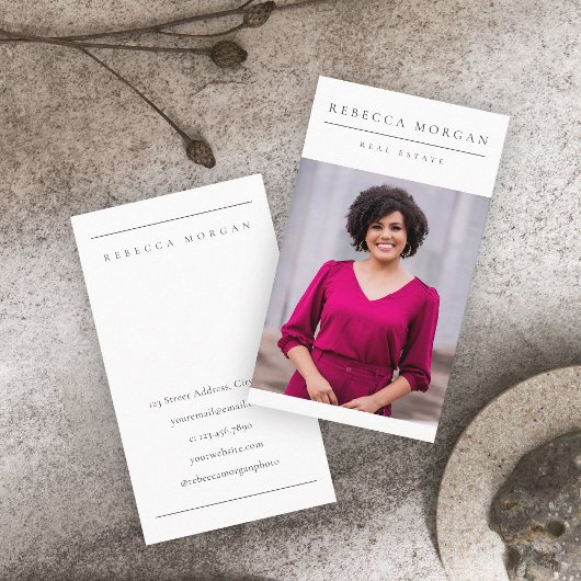 Minimale eenvoudige schone fotografie visitekaartje