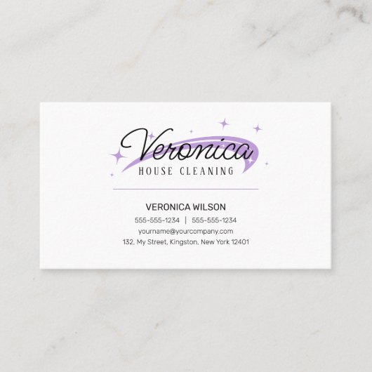 Minimale eenvoudige schoonmaakdiensten voor witte  visitekaartje (Voorkant)
