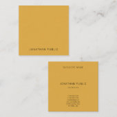 Minimale Eenvoudige Sjabloon Geel Bruin Elegant Vierkante Visitekaartje (Voorkant / Achterkant)