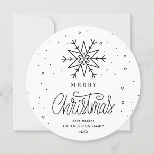 Minimale Eenvoudige Sneeuwvlok Kerstkaart