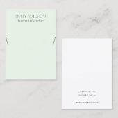Minimale Eenvoudige Soft Green Aqua Ketting-displa Visitekaartje (Voorkant / Achterkant)