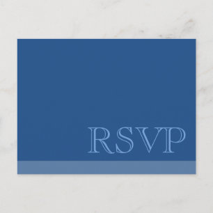 Minimale Eenvoudige Standaard Blauwe RSVP Uitnodiging Briefkaart