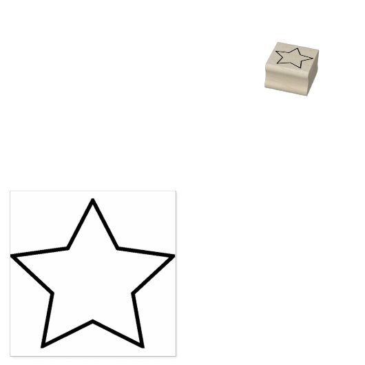 Minimale eenvoudige stervorm outline rubberstempel (Gestempeld)