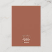 Minimale Eenvoudige Terra Cotta Modern Earring Dis Visitekaartje (Achterkant)