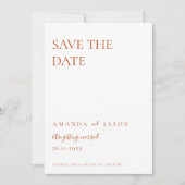 Minimale eenvoudige terracotta bruiloft bespaart d (Voorkant)