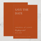 Minimale eenvoudige terracotta bruiloft bespaart d (Voorkant / Achterkant)