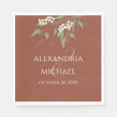 Minimale eenvoudige terracotta-kalligrafie servet (Voorkant)