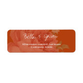 Minimale eenvoudige terracotta Rust Floral Wedding Etiket (Voorkant)