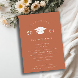 Minimale Eenvoudige Terracotta Rust Graduation Par Kaart