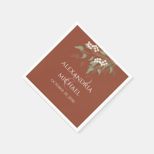 Minimale eenvoudige terracotta Wedding Calligrafie Servet (Hoek)