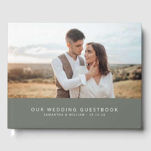 Minimale eenvoudige trouwfoto gastenboek (Voorkant)