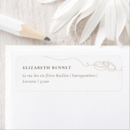 Minimale eenvoudige trouwringen | Blush Pink-adres Etiket