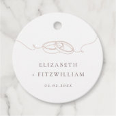 Minimale Eenvoudige Trouwringen Blush Pink Bedankjes Labels (Voorkant)