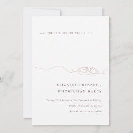 Minimale eenvoudige trouwringen | Blush Pink Save The Date