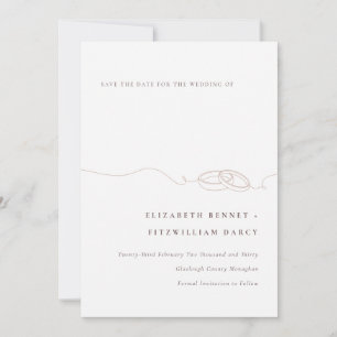 Minimale eenvoudige trouwringen   Blush Pink Save The Date