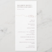 Minimale eenvoudige trouwringen | Blush roze bruil Programmakaart (Voorkant)