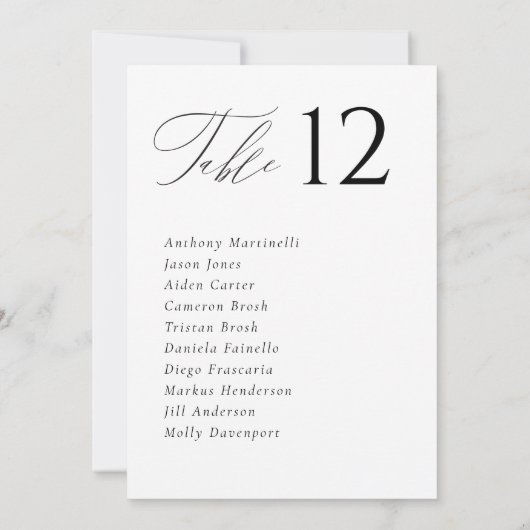 Minimale Eenvoudige Trouwtafel Zitkaarten Kaart (Achterkant)