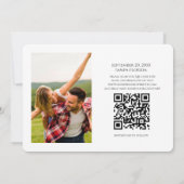 Minimale Eenvoudige Twee Foto | Website QR-code Save The Date (Achterkant)