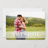 Minimale Eenvoudige Twee Foto | Website QR-code Save The Date (Voorkant)