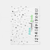 Minimale Eenvoudige Twin Brothers Month Milestone Fleece Deken (Voorkant)
