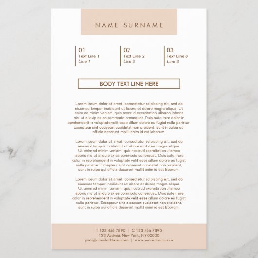 Minimale Eenvoudige Typografie Pastel Peach 5.5x8. Flyer (Voorkant)