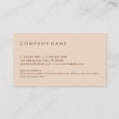 Minimale Eenvoudige Typografie-peach-logo Visitekaartje (Achterkant)