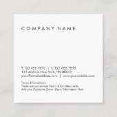 Minimale Eenvoudige Typografie Zwarte & Witte Loya Vierkante Visitekaartje (Achterkant)