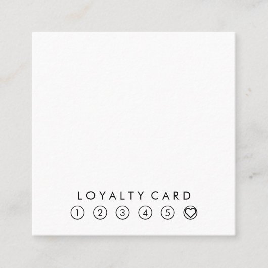 Minimale Eenvoudige Typografie Zwarte & Witte Loya Vierkante Visitekaartje (Voorkant)