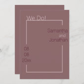 Minimale Eenvoudige Uitnodiging tot het Roos van d (Voorkant / Achterkant)