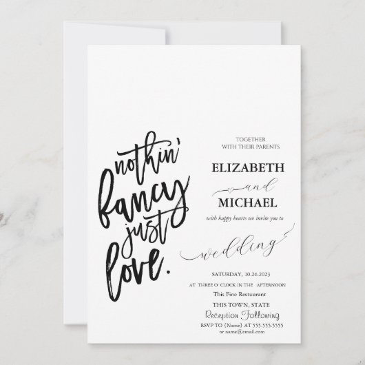 Minimale Eenvoudige Uitnodiging tot weduwen van he (Voorkant)