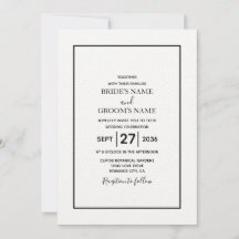 Minimale Eenvoudige uitnodiging voor zwart-witbrui