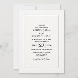 Minimale Eenvoudige uitnodiging voor zwart-witbrui