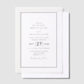 Minimale Eenvoudige uitnodiging voor zwart-witbrui (Offset)