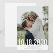 Minimale Eenvoudige Vet Datum Overlay Trouw Save T The Date (Voorkant / Achterkant)