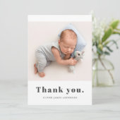 Minimale Eenvoudige Vette Typografie Pasgeboren Ba Bedankkaart (Staand voorkant)