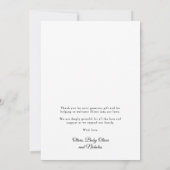 Minimale Eenvoudige Vette Typografie Pasgeboren Ba Bedankkaart (Achterkant)