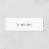 Minimale eenvoudige violinistische zwarte muziek mini visitekaartje (Voorkant)