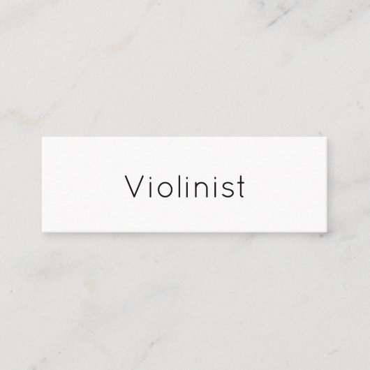 Minimale eenvoudige violinistische zwarte muziek mini visitekaartje (Voorkant)