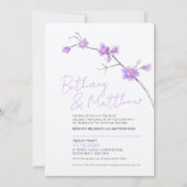 Minimale eenvoudige waterverf bloesem paars kaart (Voorkant)