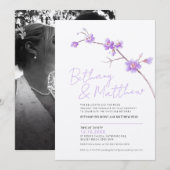 Minimale eenvoudige waterverf bloesem paars kaart (Voorkant / Achterkant)