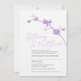 Minimale eenvoudige waterverf bloesem paars kaart