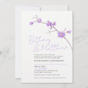 Minimale eenvoudige waterverf bloesem paars kaart